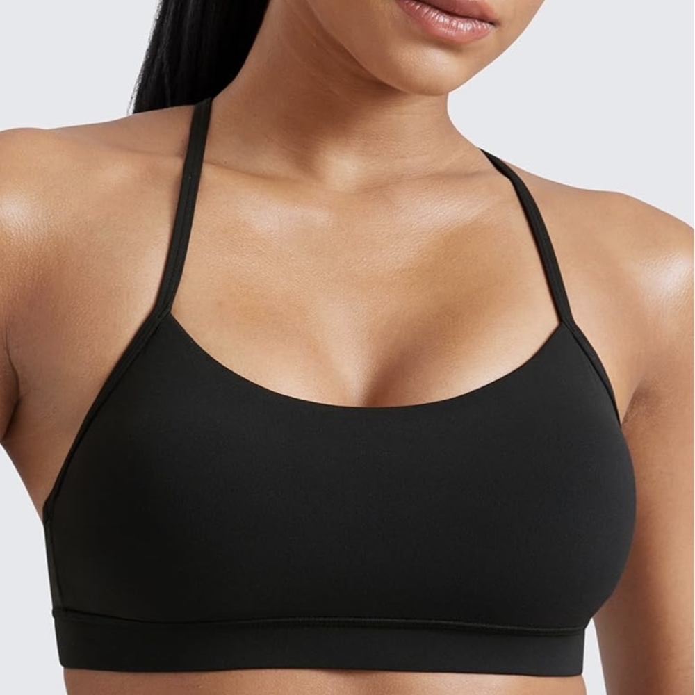 CRZ YOGA Black Strappy Sports Bra